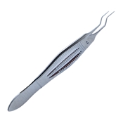 Castroviejo Suturing Forceps, Serrated And Wide Handle With Polished Finish, Bayonet Shafts, 1x2 (0.5mm) Teeth, And 6mm Tying Platform, And Overall Length Of 4 1/4" (106mm) 